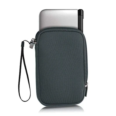 Abbildung von kwmobile Tasche kompatibel mit Nintendo 3DS XL Handheld Spielekonsole Neopren Hülle in Grau