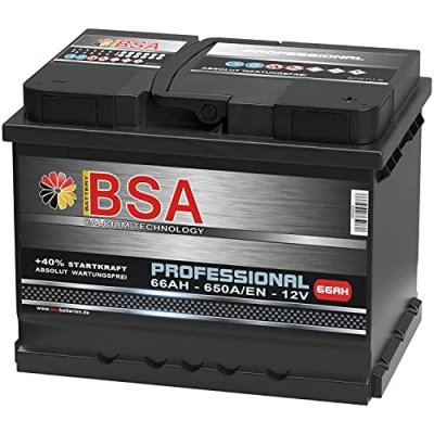 Abbildung von BSA Autobatterie 66Ah 12V 650A/EN ersetzt 60Ah 61Ah 62Ah 63Ah 64Ah 65Ah Extreme Startkraft