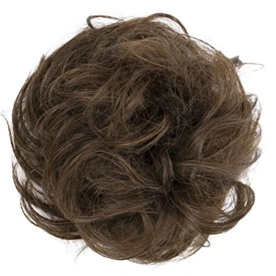 Abbildung von CAISHA 100% ECHTHAAR Haargummi Haarteil Haarverdichtung Zopf Haarband Haarschmuck Braun H312d