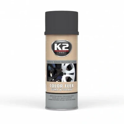 Abbildung von K2 Color flex Sprühdose, Sprühfolie, Sprühgummi, Flüssiggummi, ideal für Metall, Alu, Holz, Glas und Kunststoff, kann wieder entfernt werden, schwarz matt, 400ml