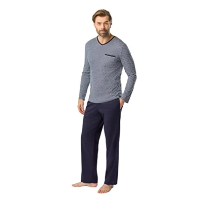 Abbildung von Rösch Pyjama, Herren, Größe: 54, Minimal blue
