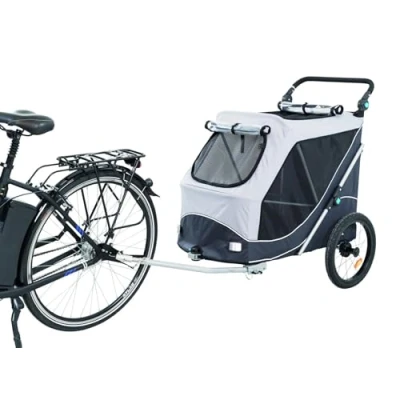 Abbildung von Trixie Cykel Anhänger, schnell faltbar, L: 74x95x103/143 cm, grå max.30kg