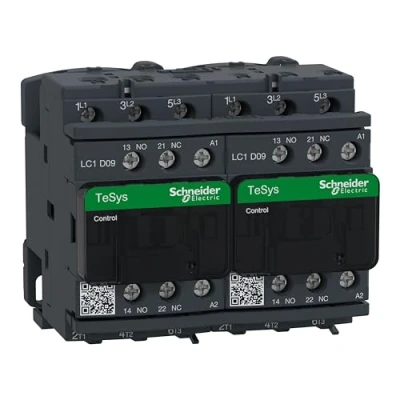Abbildung von Schneider Electric LC2D09P7 Wendeschützkombination, 3p+1S+1Ö, 4kW/400V/AC3 9A, Spule 230V 50/60Hz