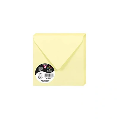 Abbildung von Clairefontaine 5458C Packung mit 20 Umschläge Pollen, 140 x mm, 120g, ideal für Einladungen und Korrespondenz, Kanariengelb, 1 Pack