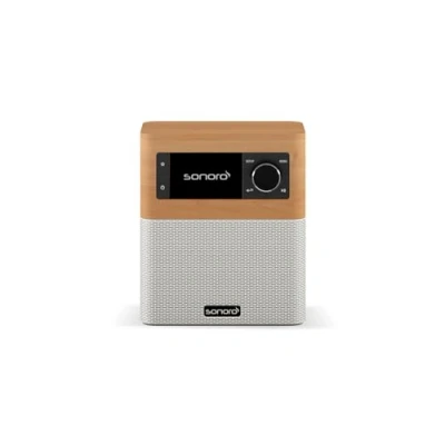Abbildung von sonoro Stream Internetradio mit Bluetooth &amp; DAB Plus (UKW/FM, WLAN, MP3, Spotify, Amazon, Deezer, spritzwassergeschützt) Design Küchenradio Ahorn/Weiß