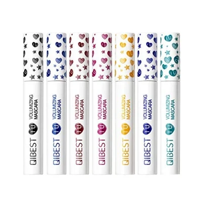 Abbildung von ARTIFUN 7 PCS Bunte Wimperntusche Set, Mascara Wasserdicht lang anhaltende charmante Augen Make up 3D Faser Wimpern Farbige Geschenk Set