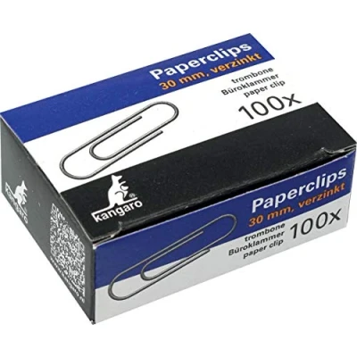 Abbildung von Kangaro Briefklammern 30mm rund Box 100 Stück. verzinckt, 5.5x4x2