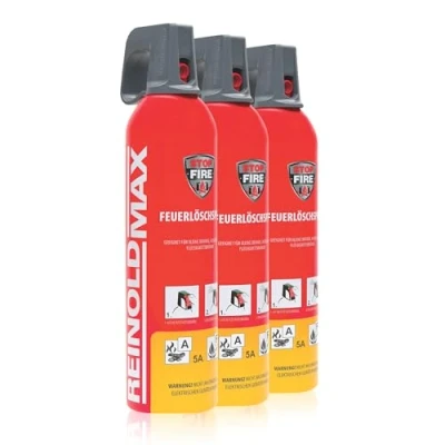 Abbildung von XENOTEC Feuerlöschspray Premium REINOLDMAX ohne Wandhalter, Dauerdruck, Wasser, Löschschaum AFFF 1 %, N2, (3 St) Auto, Wohnung, Wohnmobil, Garten, Grill