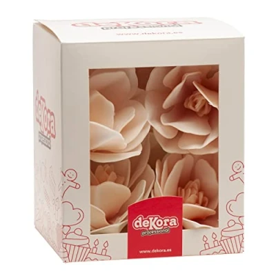 Abbildung von dekora Magnolie Tortendeko Essbar 6 Essbare Blumen für Torte aus Oblate Weiß 6,5 7 cm