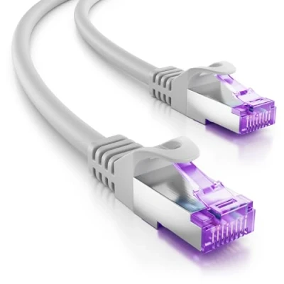 Abbildung von deleyCON 0,25m CAT7 Netzwerkkabel 10 Gigabit RJ45 Patchkabel Ethernet Kabel (Kupfer, SFTP PiMF Schirmung) für Highspeed LAN DSL Switch Modem Router Patchpanel CAT6 CAT5 Grau