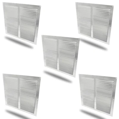 Abbildung von Amig 5er Pack Aluminium Gitterplatte mit Fliegengitter Belüftungsgitter für Luftaustritt Ideal Küchen und Badezimmerdecken Maße: 300 x mm Farbe: Silber