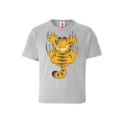Abbildung von Logoshirt Tshirt Garfield print graumeliert für Kinder, Größe: 116, Grau meliert