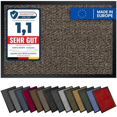 Abbildung von Gentle North Hochwertige Fußmatte beige 40x60cm groß für Innen &amp; Außen Schmutzfangmatte rutschfest, waschbar wetterfest Fussmatte Eingangsbereich Aussenbereich Läufer Flur dünn