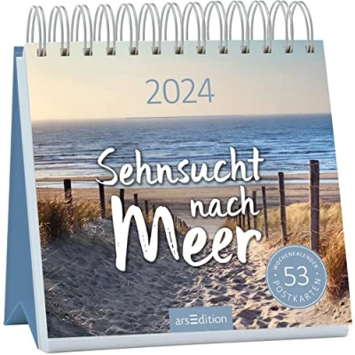 Abbildung von Postkartenkalender Sehnsucht nach Meer 2024: Wochenkalender 2024, 53 Postkarten voller kleiner Auszeiten am