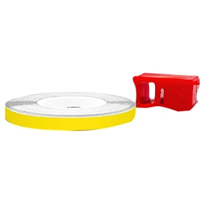 Abbildung von 4R Quattroerre.it 10353 Reflektierende Dekorstreifen für Felgen mit Applikator, Wheel Trim Stripes Gelb, 5 mm x 6 mt