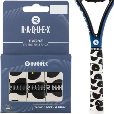 Abbildung von Raquex Evoke Camo Overgrip Tennisschläger Grip Tape Schläger Anti Rutsch Band Übergriff für Tennisschläger, Badminton und Squash 3er Pack