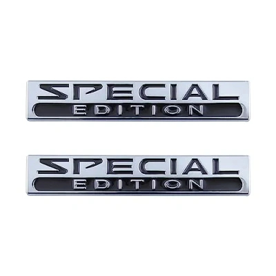 Abbildung von 2 Pcs Special Edition Emblem Fit Für Auto Hinten Kofferraum Aufkleber Seite (Silber Schwarz)