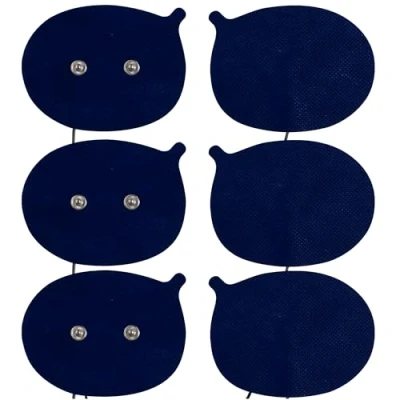 Abbildung von Med Fit Spezial TENS Selbstklebeelektrode, kabellos vielseitige, langlebige und problemlose Schmerzlinderung für mehrere Körperbereiche (schwarz, Doppelelektrode, 3er Pack)