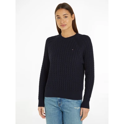 Abbildung von Tommy Hilfiger Cable Sweater Strickpullover, Damen, Größe: XL, Desert sky