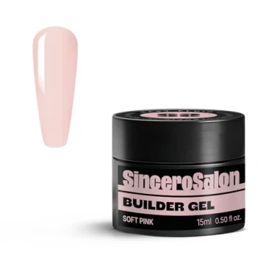 Abbildung von SINCERO SALON Aufbaugel für Gelnägel Solid Soft Pink Stabiles Dick UV Builder Gel Nägel Verlängerungen Stärkt Schützt Ideal Nails Einfach Anzuwenden Nail Art 15ml