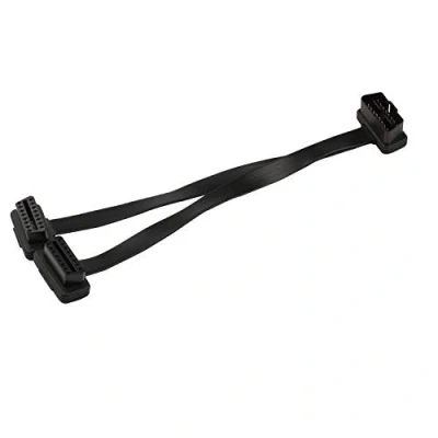 Abbildung von Futheda OBD II OBD2 16 poliges Splitter Y Verlängerungskabel 1 Stecker auf 2 Buchsen, Auto Diagnose Kabel mit flachem Nudelkabel, 30 cm