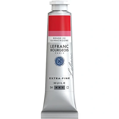 Abbildung von Lefranc Bourgeois 405062 extra feine Ölfarbe in Künstlerqualität aus hochwertigen Pigmenten, lebendige Farben, hohe Lichtechtheit, 40ml Tube Quinacridone Rot