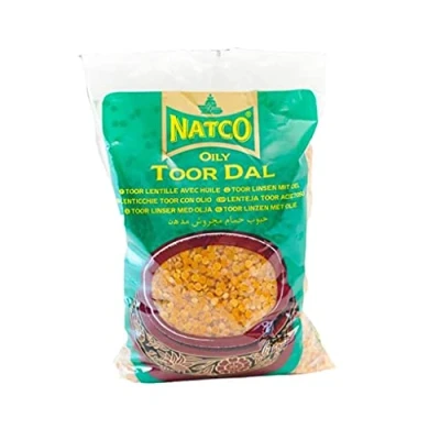 Abbildung von Natco Oily Toor Dal Essential Dhal Zutat Lange Haltbarkeit Fantastische Quelle von Protein und Kohlenhydraten Köstlich mit Roti oder Reis Gelbe Split Erbse 2 kg Beutel
