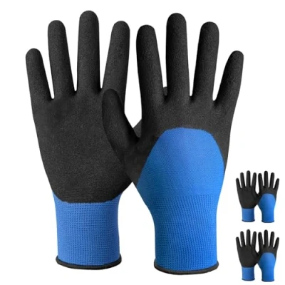 Abbildung von Velway 2 Paar Arbeitshandschuhe Mechaniker Handschuhe Größe 9 Rutschfeste mit Nitril Beschichtete Gartenhandschuhe Leichte Montagehandschuhe Atmungsaktive Schutzhandschuhe Damen Herren