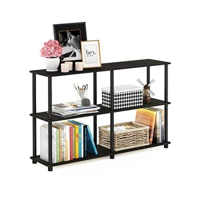 Abbildung von Furinno 3 Ebenen Mehrzweck Regal, holz, Espresso/Schwarz, 29.46 x 74.93 cm