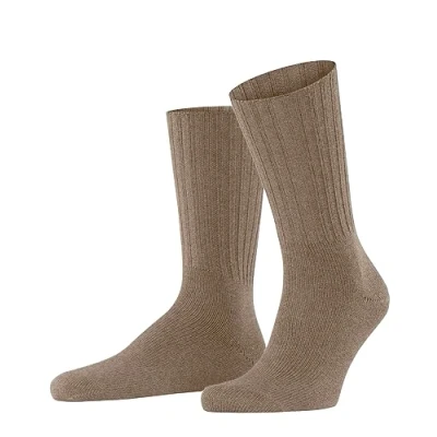 Abbildung von FALKE Herren Socken Nelson M SO Wolle einfarbig 1 Paar, Braun (Nutmeg Melange 5410), 43 46