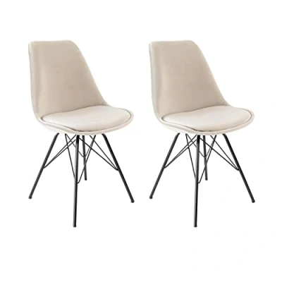 Abbildung von Kick Collection 2er Set Esszimmerstühl Velvet Samt Champagner Modern und Hochwertig Hochwertige Materialien Erhältlich in vielen Farben
