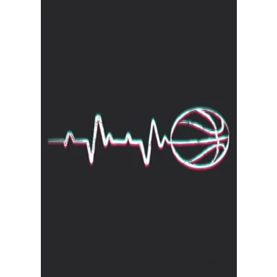 Abbildung von Notizbuch A4 liniert mit Softcover Design: Basketball Herzschlag Basketballer Herz EKG Basketball: 120 linierte DIN Seiten