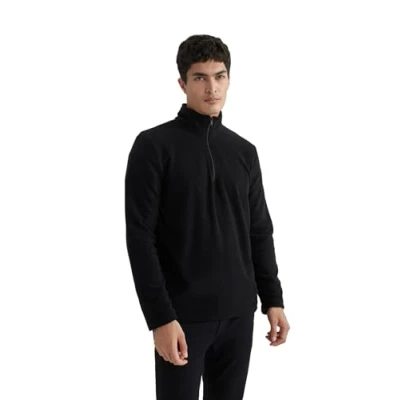 Abbildung von DeFacto Herren Pullover Troyer mit Half Zip und Reißverschluss für Stilvolle Strickjacken