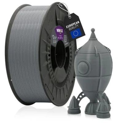 Abbildung von WINKLE PLA High Speed Filament 1.75mm Aschgrau, 1kg Spule, 3D Drucker Kompatibel mit FDM Druckern, Druckmaterialien, Maßgenauigkeit +/ 0.05mm, Hochgeschwindigkeit