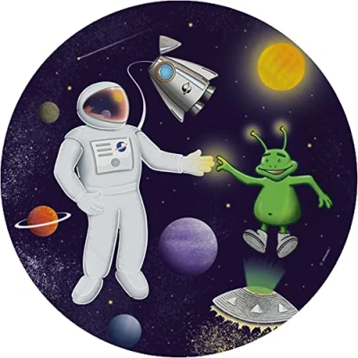 Abbildung von Weltraummasken Papier 8 Stück