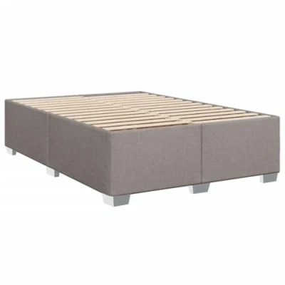 Abbildung von vidaXL Bettgestell, Bett mit Bettfüße Lattenrost, Polsterbett für Schlafzimmer, Doppelbett Bettrahmen, Modern, Taupe 140x200cm Stoff