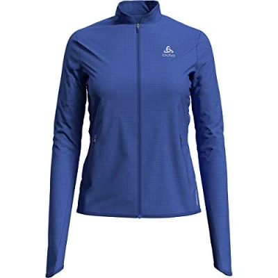 Abbildung von Odlo Damen Midlayer Full Zip FLI Ceramiwarm Fleecejacke, Amparo Blue Marina Stripes, XL
