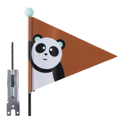 Abbildung von Sicherheitsfahne PexKids Panda Braun Mit Aufdruck