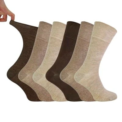 Abbildung von Herren 6er Pack nicht elastische Diabetikersocken mit handgekettelten Zehennähten