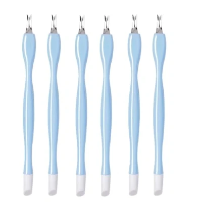 Abbildung von Nagelhautgabel, 6 Stück Cuticle Trimmer, Pusher, Edelstahl Dead Skin Gabel, für Frauen Mädchen Maniküre