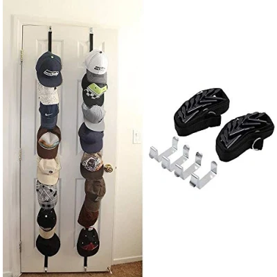 Abbildung von Wommty CapRack Kappenhalter/Ballcap Hut Rack Aufbewahrung/Baseball Cap Halterung/Handtasche Organizer mit 16 (2 x 8) Haken
