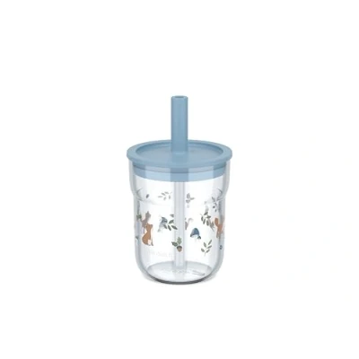 Abbildung von Mepal Kinder Trinkglas mit Strohhalm Mio Little Dutch Flexibler Deckel insektensicherem Geeignet für alle Arten von Flüssigkeiten Verschüttet nicht 250 ml Forest Friends