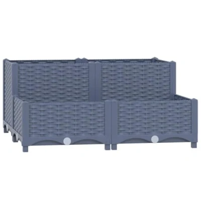 Abbildung von vidaXL Hochbeet Blumenkasten Gartenbeet Pflanzkasten Gemüsebeet Pflanzbeet Frühbeet Blumenbeet Pflanzkübel Blumenkübel 80x80x38cm Polypropylen