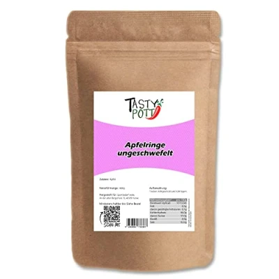 Abbildung von Tasty Pott Apfelringe getrocknet, ungeschwefelt I Trockenfrüchte Apple Apfel getrocknet Trockenobst Vegan Im Beutel 1000g