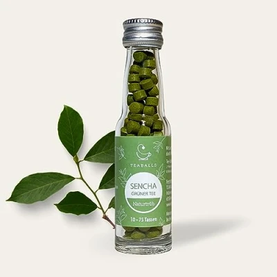 Abbildung von Teaballs Sencha Grüner Tee, naturtrüb (1 x 11g) ca. 150 für 30 75 Tassen Tee 100% rein pflanzlich Bekannt aus: DAS DING DES JAHRES