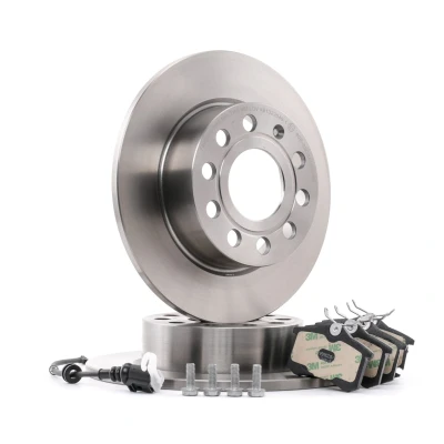 Abbildung von RIDEX 3405B0344 Bremsscheiben und beläge Hinterachse voll VOLKSWAGEN: Golf 6, 4 Schrägheck, Plus / Crossgolf, AUDI: A3 Sportback