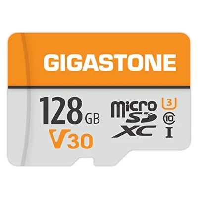 Abbildung von Gigastone 128GB MicroSDXC Speicherkarte + SD Adapter, für Gopro, Action Kamera, Drohne, DJI, Tablet, Switch bis zu 95MB/s, UHS I U3 V30 Klasse 10, 4K UHD Video Micro Karte