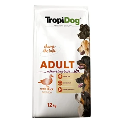 Abbildung von TropiDog Premium Adult Medium &amp; Large Duck with rice dry dog food 12 kg