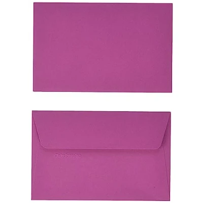 Abbildung von Clairefontaine 5761C Packung mit 20 Umschläge Pollen selbstklebend, 9x14cm, 120g, ideal für Ihre Einladungen und Korrespondenz, Himbeerrot, 1 Pack
