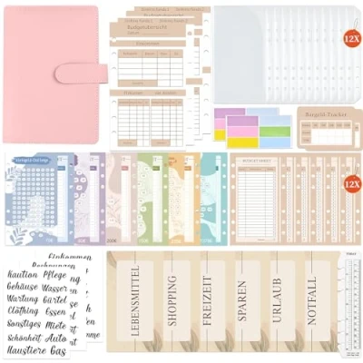 Abbildung von Budget Planner Deutsch,Budgetplaner Deutsch,Haushaltsbuch Binder a6,Geld Organizer,Budget Deutsch Challenges